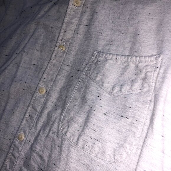 Lucky Brand Shirt Mens XXL Ivory Black Fleck Nep One Pocket Bay Street READ - Picture 6 of 9